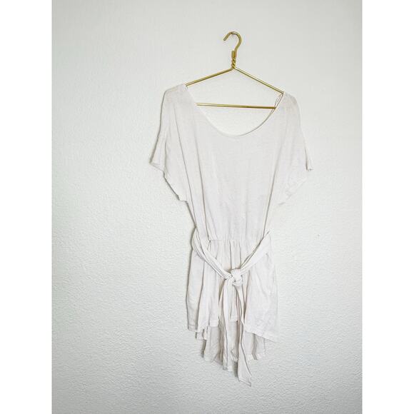 Free People Easy Street Wrap Romper Sz Medium Cream Lightweight Boho Loungewear - Picture 3 of 11
